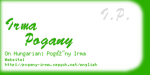 irma pogany business card